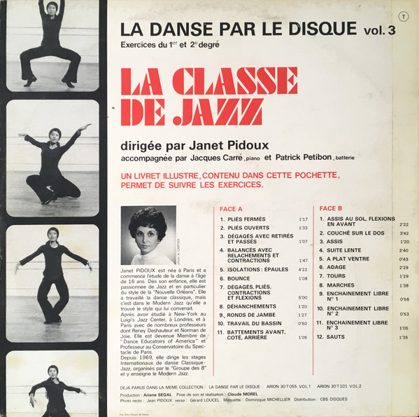 Janet Pidoux - La Danse Par Le Disque Vol.3 La Classe De Jazz | Arion (ARN 30 T 138) - 2