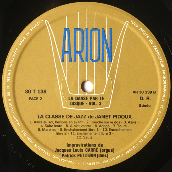 Janet Pidoux - La Danse Par Le Disque Vol.3 La Classe De Jazz | Arion (ARN 30 T 138) - 4
