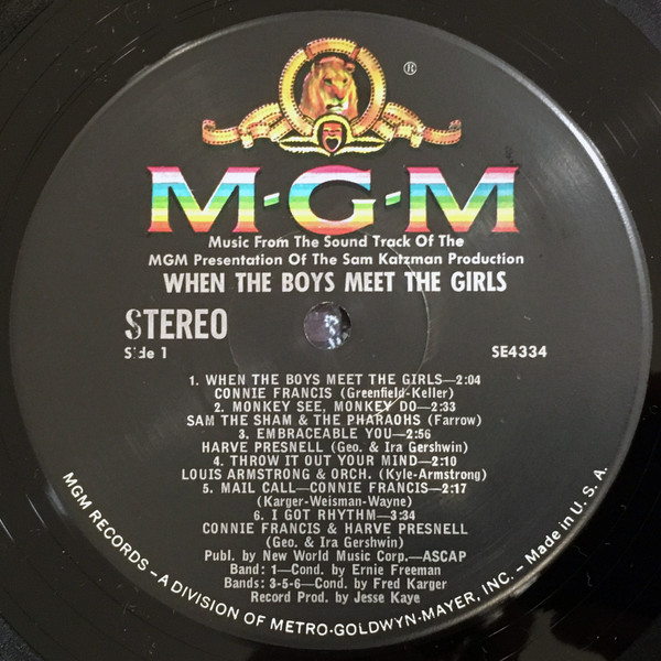 Various - When The Boys Meet The Girls - The Original Sound Track Recording | MGM Records (SE-4334) - 3 Various - When The Boys Meet The Girls - The Original Sound Track Recording | MGM Records (SE-4334) - 3