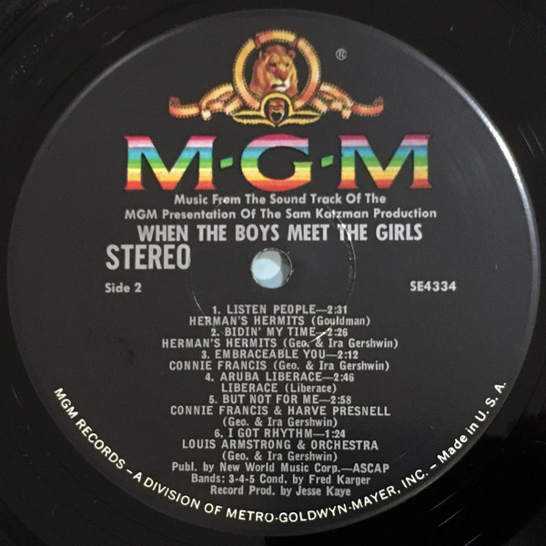 Various - When The Boys Meet The Girls - The Original Sound Track Recording | MGM Records (SE-4334) - 4 Various - When The Boys Meet The Girls - The Original Sound Track Recording | MGM Records (SE-4334) - 4