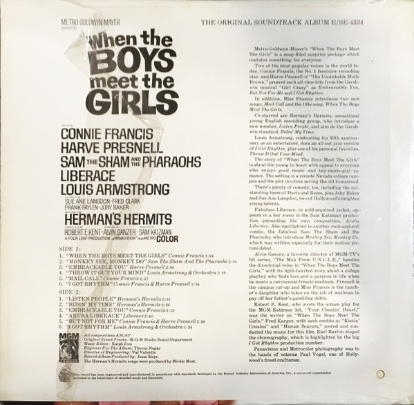 Various - When The Boys Meet The Girls - The Original Sound Track Recording | MGM Records (SE-4334) - 2 Various - When The Boys Meet The Girls - The Original Sound Track Recording | MGM Records (SE-4334) - 2