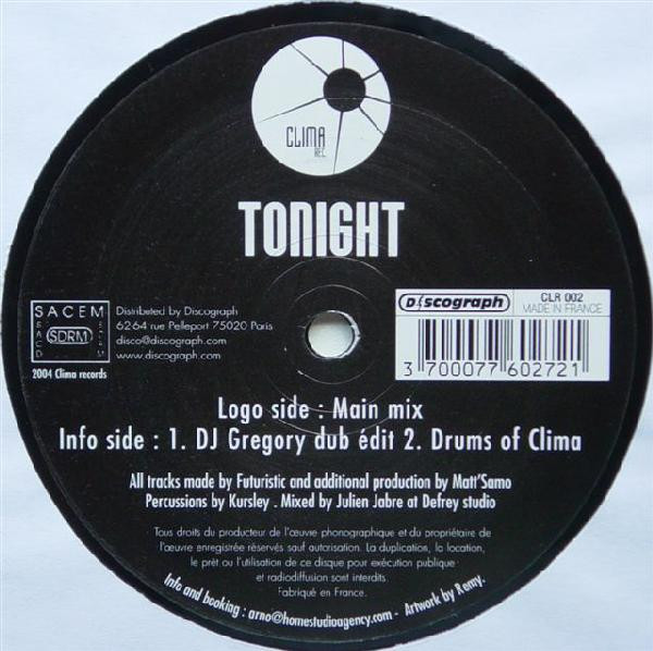 Futuristic - Tonight | Clima Records (CLR 002) - main