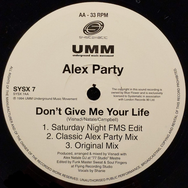 Alex Party - Don't Give Me Your Life | Systematic (SYSX 7) - 4 Alex Party - Don't Give Me Your Life | Systematic (SYSX 7) - 4