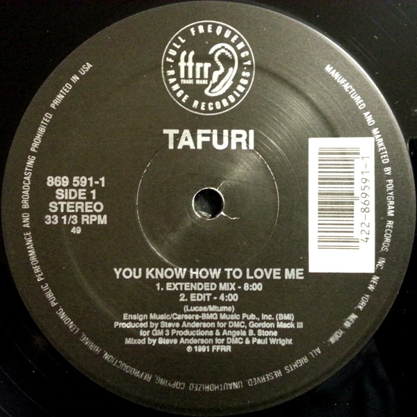 Tafuri - You Know How To Love Me / Start Up The Fire | FFRR (869 591-1)