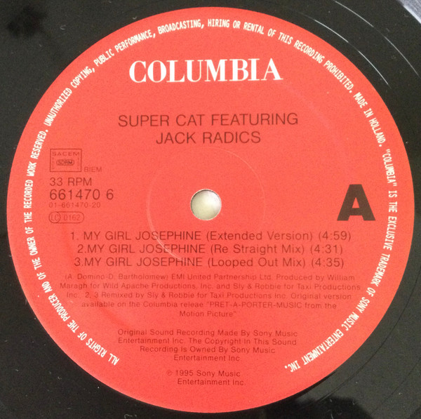 Super Cat Featuring Jack Radics - My Girl Josephine | Columbia (661470 6) - 3