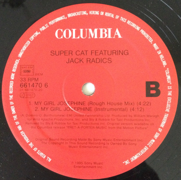 Super Cat Featuring Jack Radics - My Girl Josephine | Columbia (661470 6) - 4
