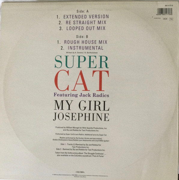 Super Cat Featuring Jack Radics - My Girl Josephine | Columbia (661470 6) - 2
