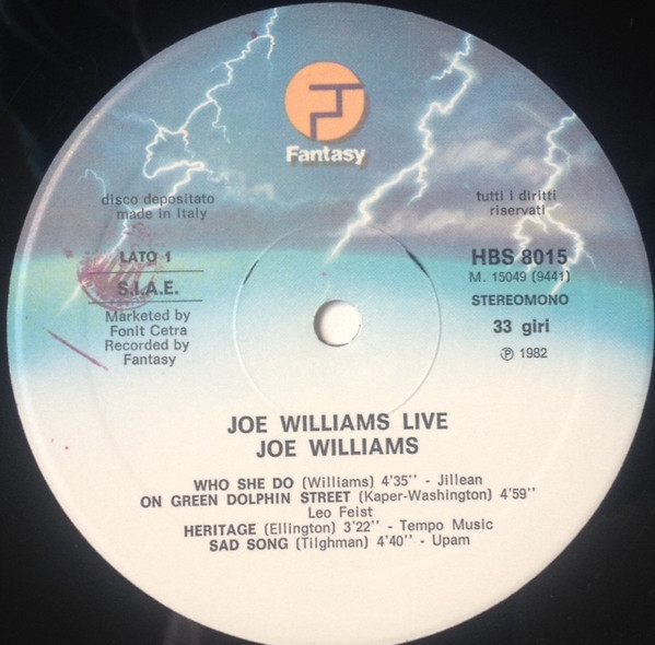 Joe Williams - Joe Williams Live | Fantasy (HBS 8015) - 3