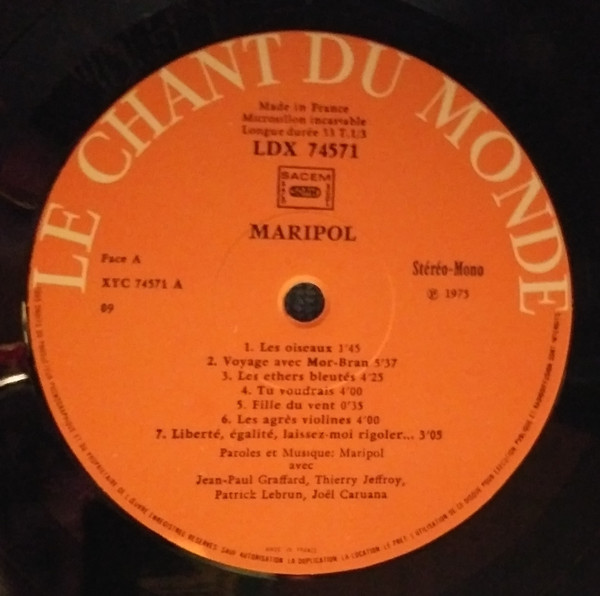 Maripol - Maripol [Vinyl] | Le Chant Du Monde (LDX 74571) - 3