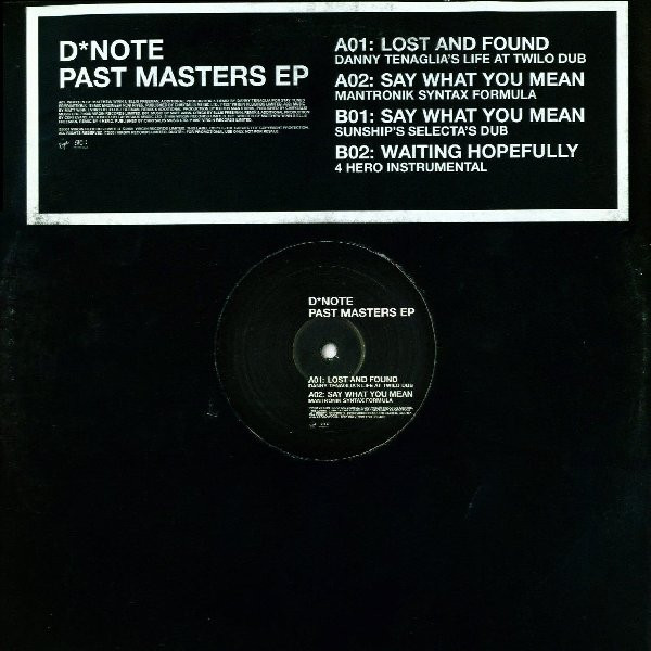 D*Note - Past Masters EP | VC Recordings (DNOTE1)