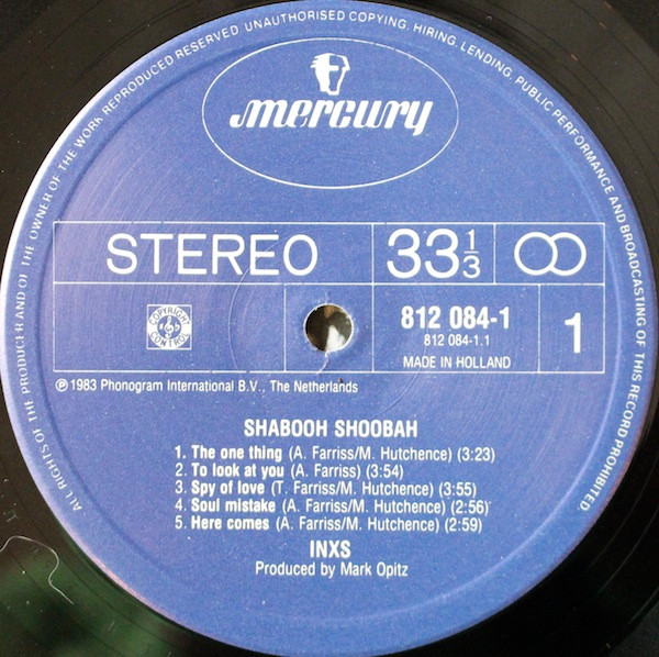 INXS - Shabooh Shoobah | Mercury (812 084-1) - 3 INXS - Shabooh Shoobah | Mercury (812 084-1) - 3