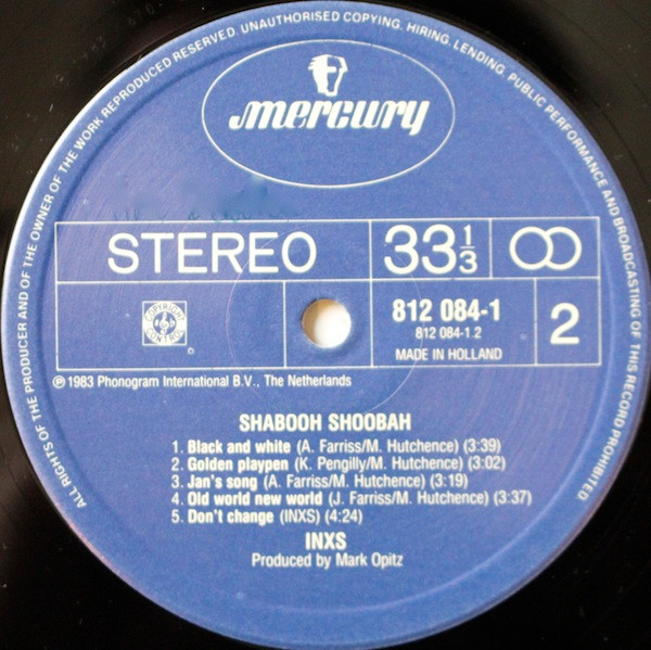 INXS - Shabooh Shoobah | Mercury (812 084-1) - 4 INXS - Shabooh Shoobah | Mercury (812 084-1) - 4