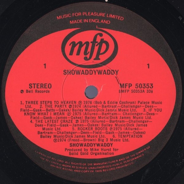 Showaddywaddy - Showaddywaddy | Music For Pleasure (MFP 50353) - 3 Showaddywaddy - Showaddywaddy | Music For Pleasure (MFP 50353) - 3