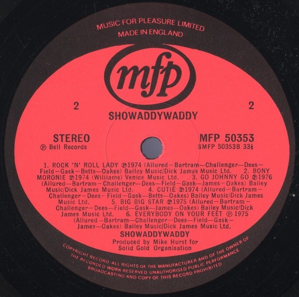Showaddywaddy - Showaddywaddy | Music For Pleasure (MFP 50353) - 4 Showaddywaddy - Showaddywaddy | Music For Pleasure (MFP 50353) - 4