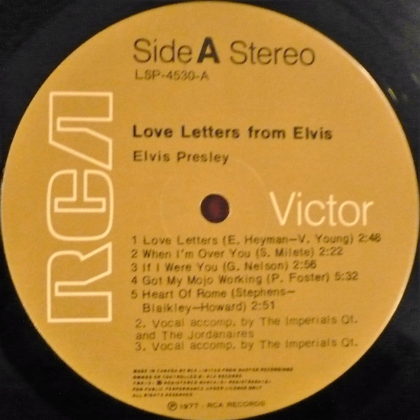 Elvis Presley - Love Letters From Elvis [Vinyl] | RCA Victor (LSP-4530) - 2