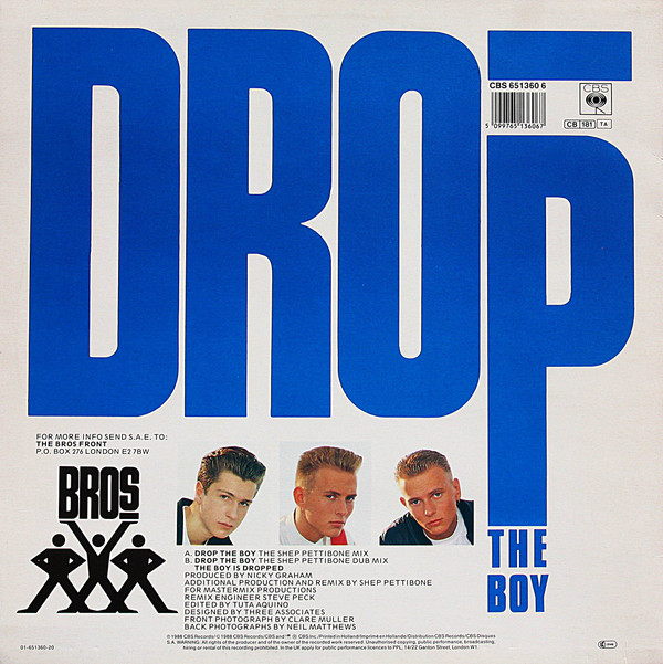 Bros - Drop The Boy (The Shep Pettibone Mix) | CBS (CBS 651360 6) - 2 Bros - Drop The Boy (The Shep Pettibone Mix) | CBS (CBS 651360 6) - 2