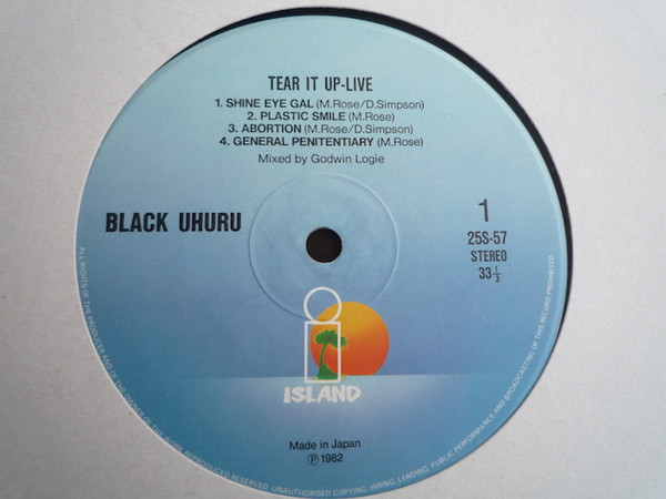 Black Uhuru - Tear It Up - Live | Island Records (25S-57) - 2