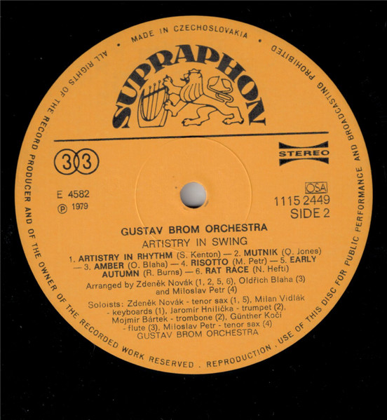 Gustav Brom - Gustav Brom Hraje Swing | Supraphon (1115 2449) - 4