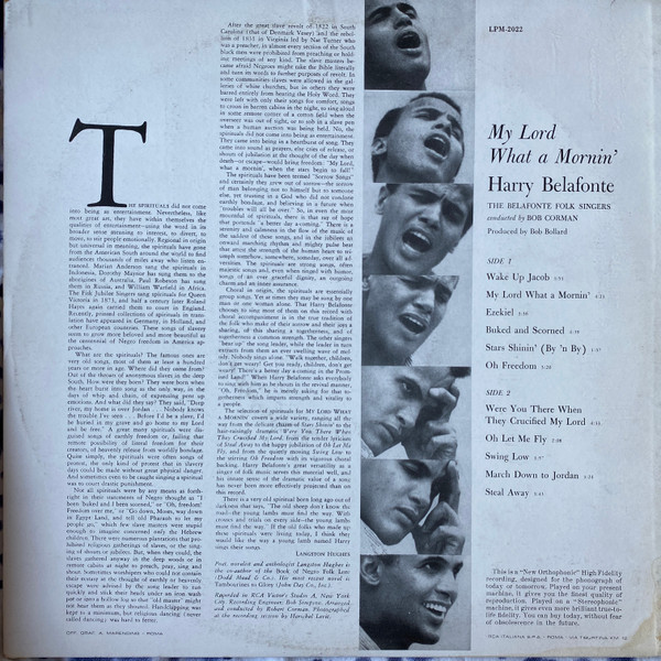 Harry Belafonte - My Lord What A Mornin' | RCA Italiana (LPM 2022) - 2 Harry Belafonte - My Lord What A Mornin' | RCA Italiana (LPM 2022) - 2