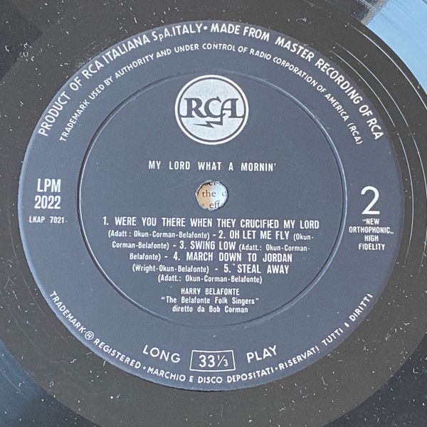 Harry Belafonte - My Lord What A Mornin' | RCA Italiana (LPM 2022) - 4 Harry Belafonte - My Lord What A Mornin' | RCA Italiana (LPM 2022) - 4