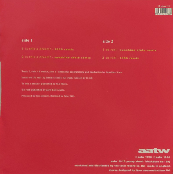 Love Decade - Is This A Dream? / So Real (The 1996 Remixes) | All Around The World (12 globe 132) - 2