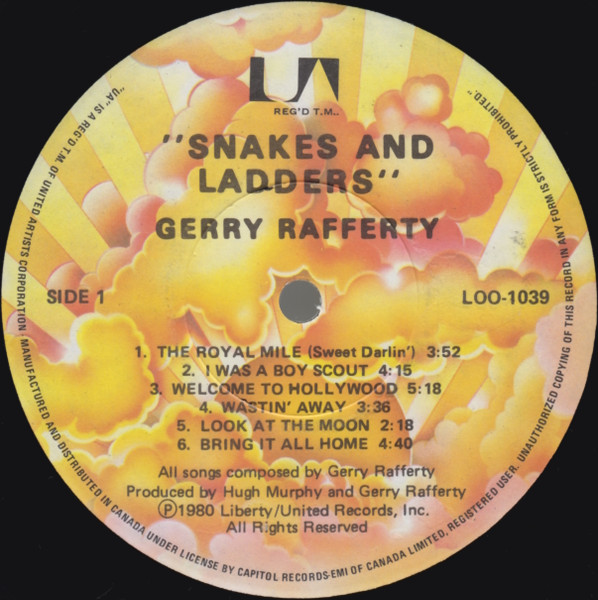 Gerry Rafferty - Snakes And Ladders | United Artists Records (LOO-1039) - 3