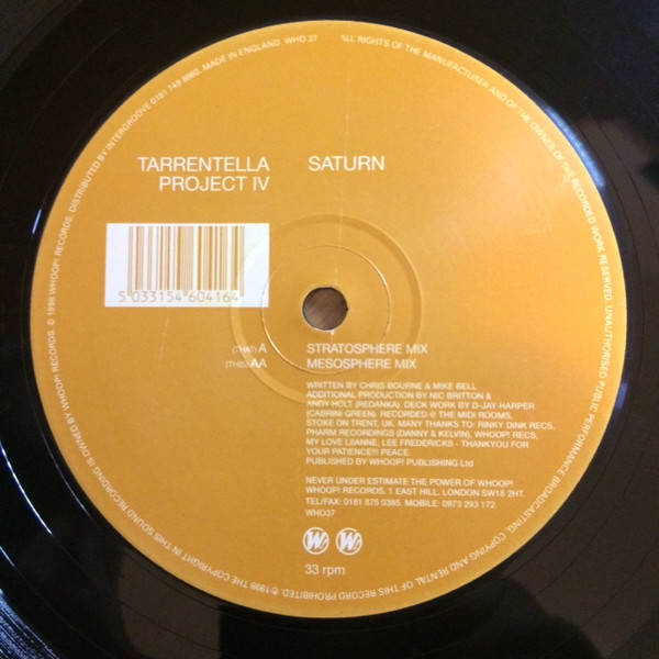 Tarrentella Project IV - Saturn | Whoop! Records (WHO37)