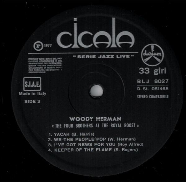 Woody Herman - The Four Brothers At The Royal Roost | Durium (BLJ 8027) - 3