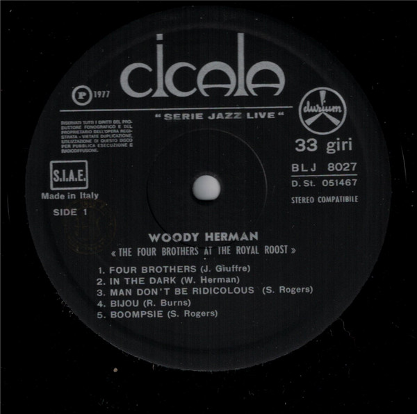 Woody Herman - The Four Brothers At The Royal Roost | Durium (BLJ 8027) - 2