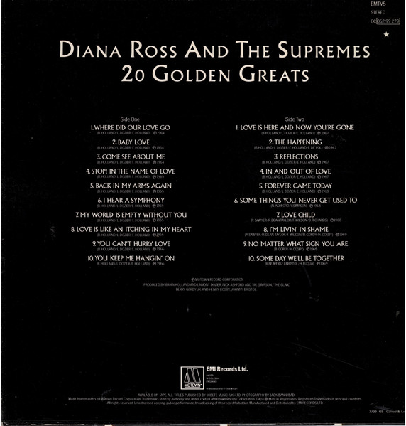 The Supremes - 20 Golden Greats | Motown (EMTV 5) - 4