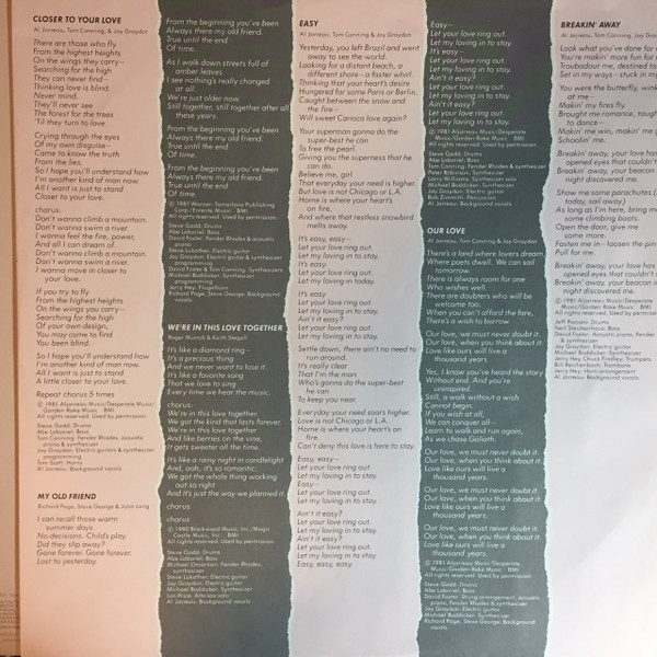 Al Jarreau - Breakin' Away | Warner Bros. Records (XBS 3576) - 4