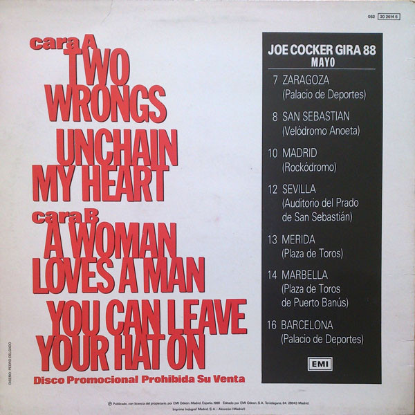 Joe Cocker - En España | EMI (052 2026 146) - 2