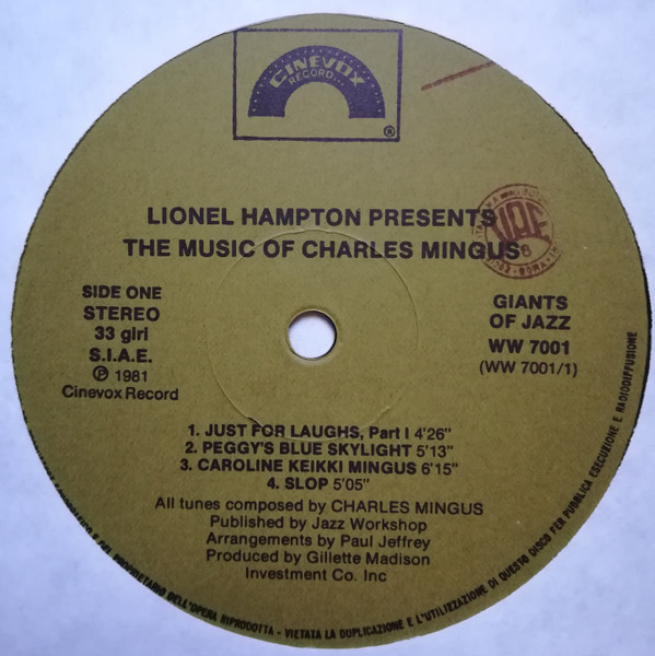 Lionel Hampton - The Music Of Charles Mingus | Who's Who In Jazz (WW 7001) - 2