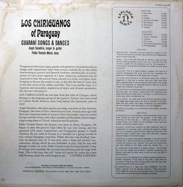 Los Chiriguanos - Guaraní Songs & Dances | Nonesuch (H-72021) - 2