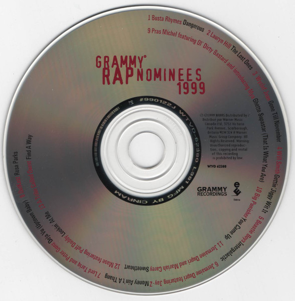 Various - 1999 Grammy Rap Nominees | Grammy Recordings (WTVD 62380) - 3