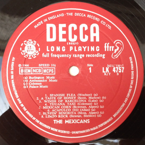 The Mexicans - A Taste Of Tijuana | Decca (LK 4757) - 3