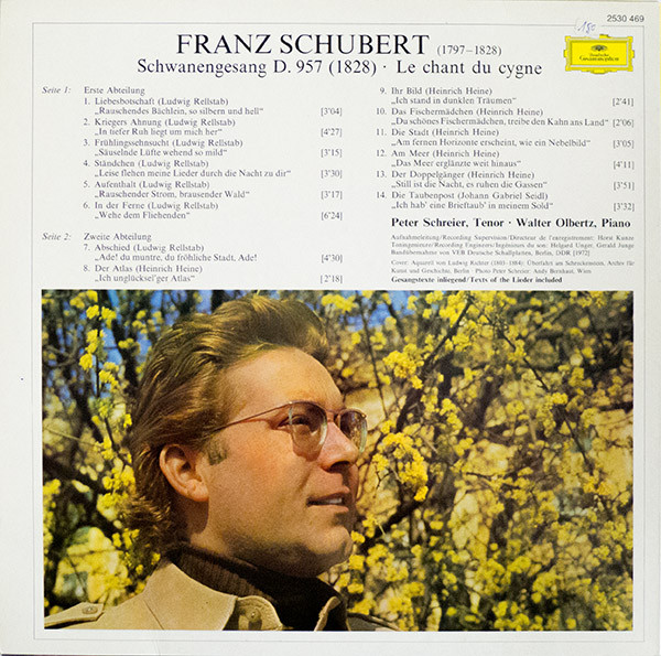 Franz Schubert , Peter Schreier , Walter Olbertz - Schwanengesang | Deutsche Grammophon (2530 469) - 2