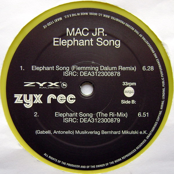 Mac Jr. - Elephant Song | ZYX Music (MAXI 1120-12) - 3