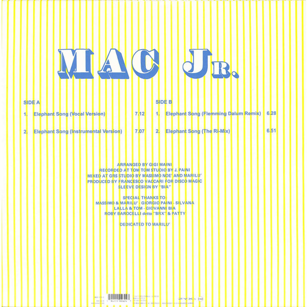 Mac Jr. - Elephant Song | ZYX Music (MAXI 1120-12) - main