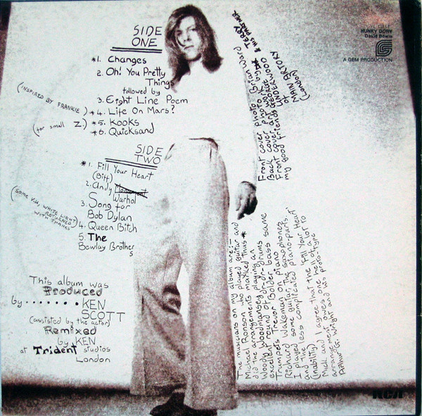 David Bowie - Hunky Dory | RCA (YL 13844) - 2 David Bowie - Hunky Dory | RCA (YL 13844) - 2