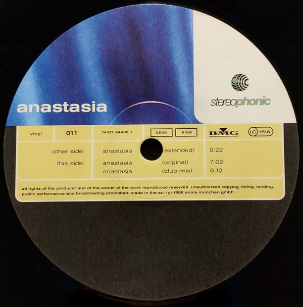 Anastasia - Anastasia | Stereophonic (STEREOPHONIC 011) - 4 Anastasia - Anastasia | Stereophonic (STEREOPHONIC 011) - 4