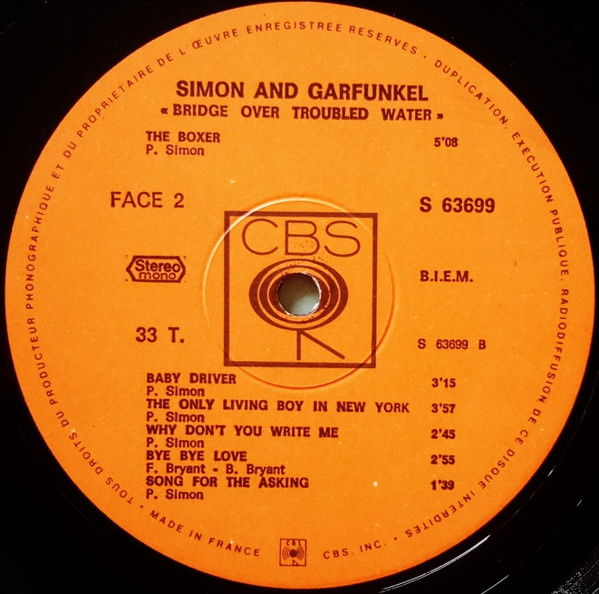 Simon & Garfunkel - Bridge Over Troubled Water | CBS (S 63699) - 4