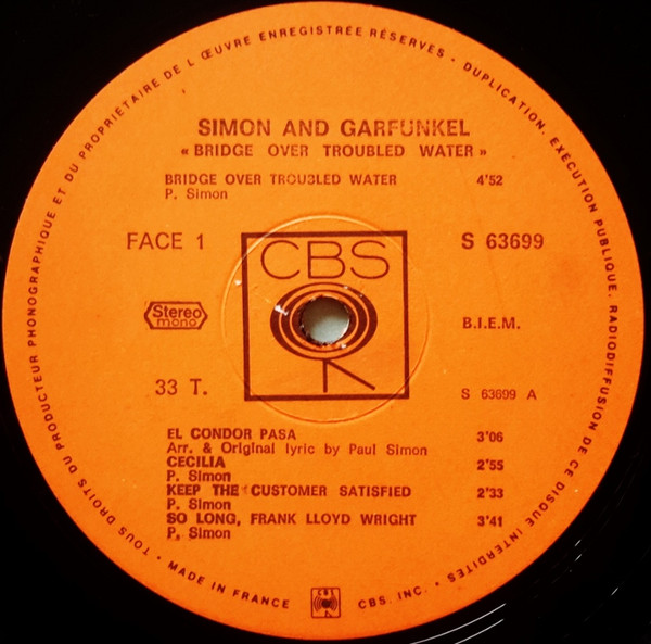 Simon & Garfunkel - Bridge Over Troubled Water | CBS (S 63699) - 3