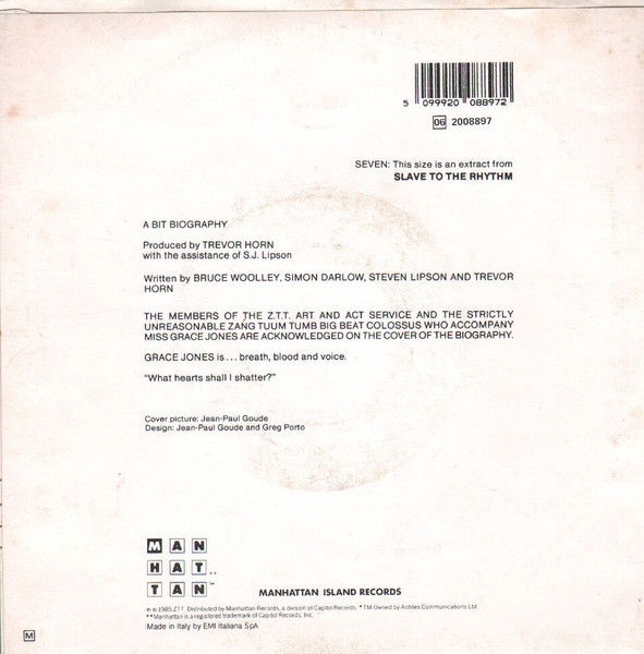 Grace Jones - Slave To The Rhythm | Manhattan Records (06 2008897) - 2