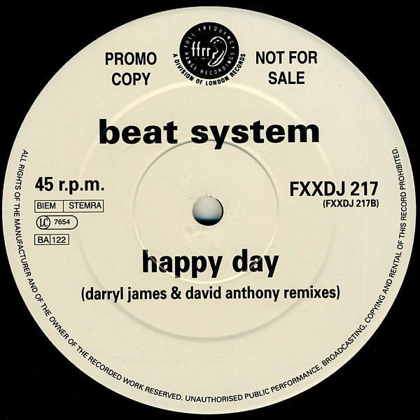 Beatsystem - Happy Day (Darryl James & David Anthony Remixes) | FFRR (FXXDJ 217)