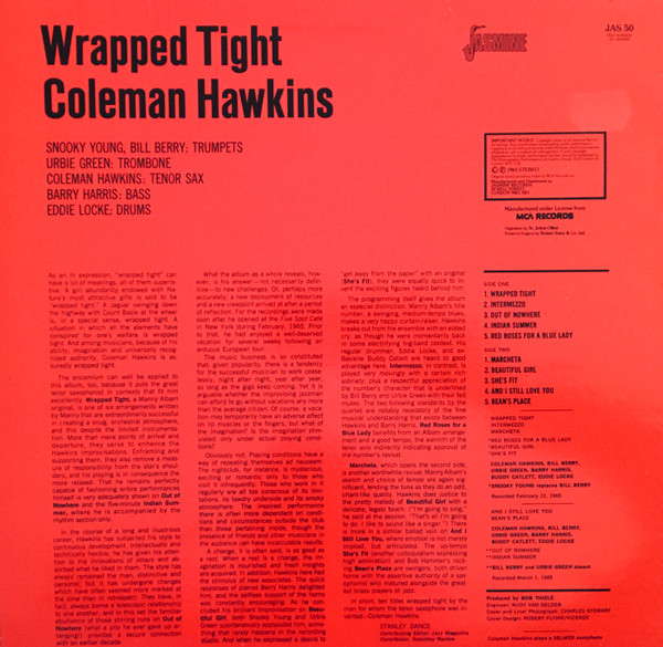 Coleman Hawkins - Wrapped Tight | Jasmine Records (JAS 50)