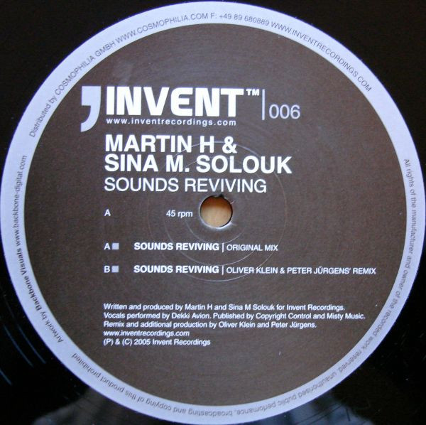Martin H & Sina M. Solouk - Sounds Reviving | Invent Recordings (INVENT 006)