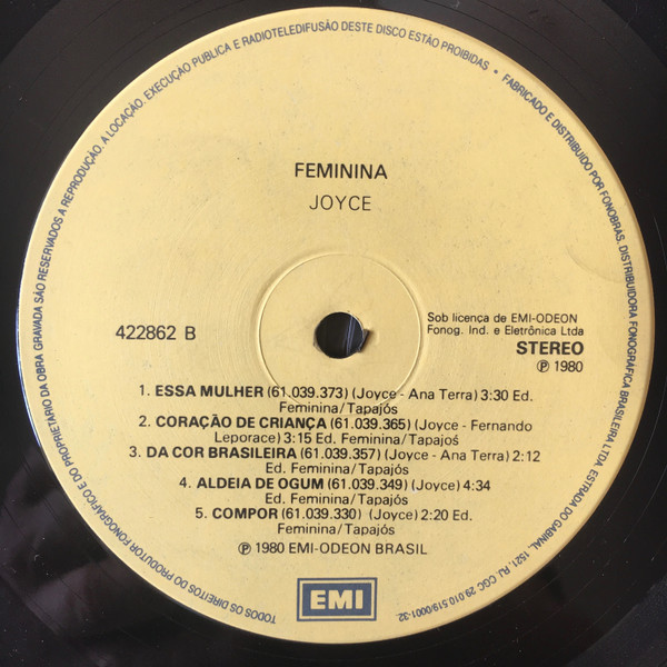 Joyce - Feminina | EMI (064 422862) - 4 Joyce - Feminina | EMI (064 422862) - 4