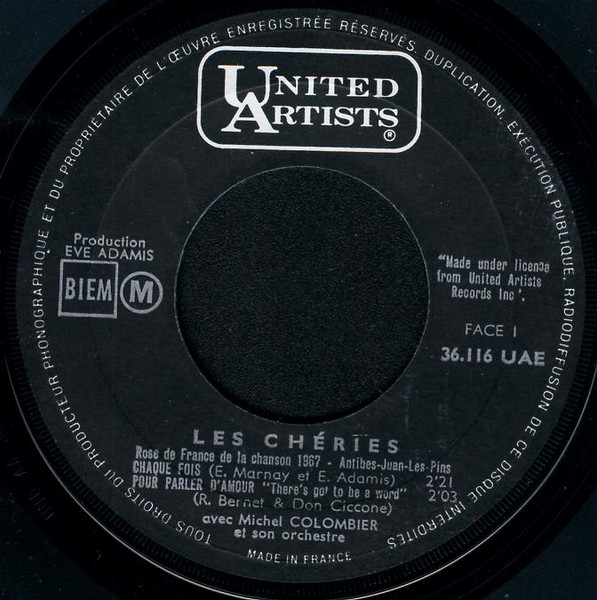 Les Chéries - Chaque Fois | United Artists Records (36.116 UAE) - 3