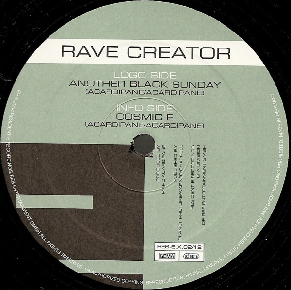 Rave Creator - Another Black Sunday | Resident E Recordings (RES-E.X.02/12) - 3